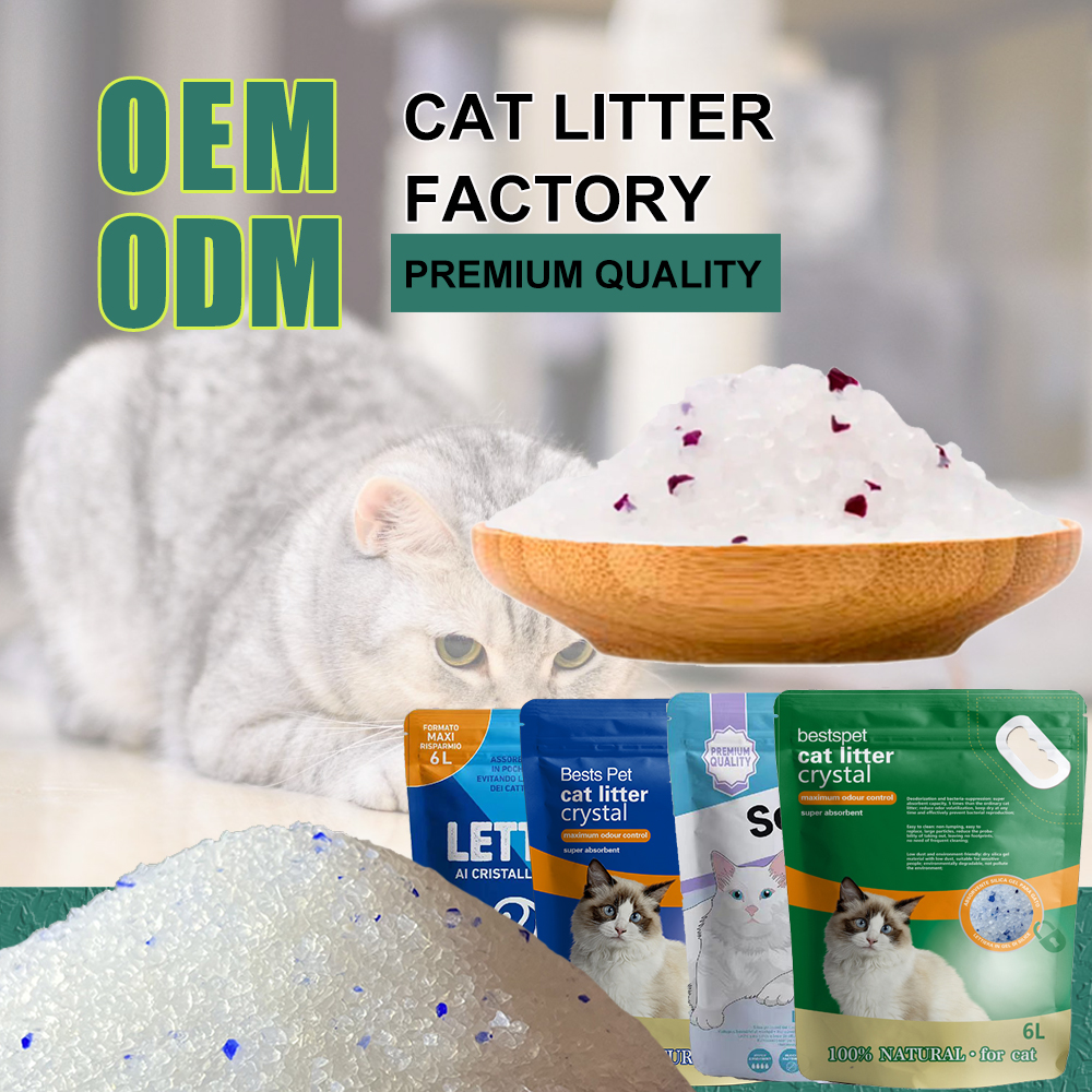 Chongci Premium Crystal Litter silicone clean Low Tracking silica gel cat crystal litter Lightly Scented crystal cat litter bulk