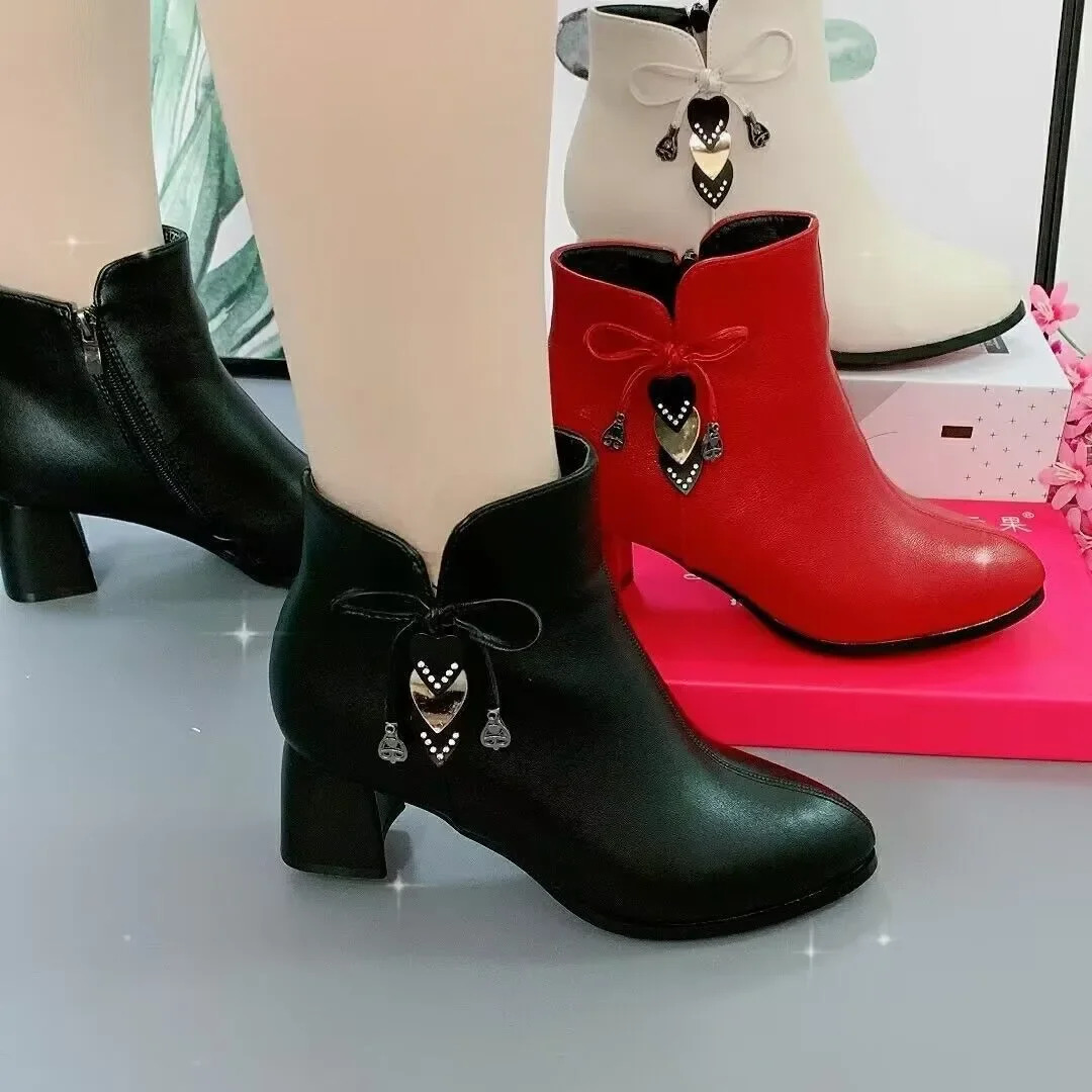 High Heels Womens Spring and Autumn Single Boots Womens Shoes Zipper White Waterproof Taiwan High Heels 241126