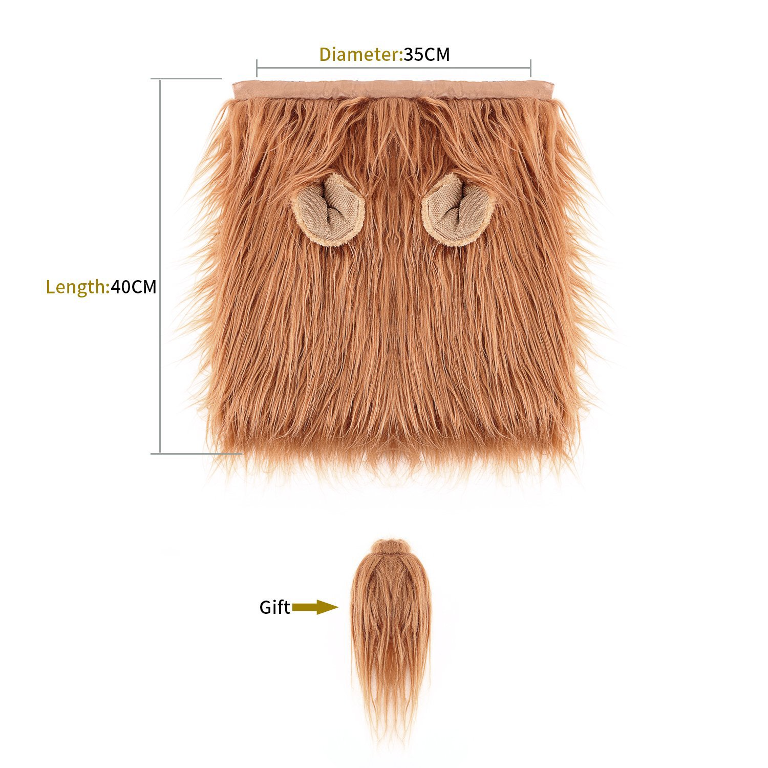 Pet Costumes Realistic Funny Lion Mane for Dogs Lion Wig for Medium to Large Sized Dogs