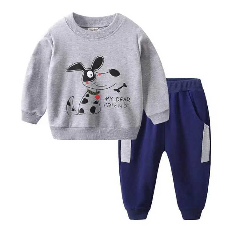 Clothing Sets Spring Boys Clothes Sets Kids Sport Suit Children Clothing Dinosaur Pullover Sweater + Pants 2Pcs Kids Sportswear Clothes Suit H241126