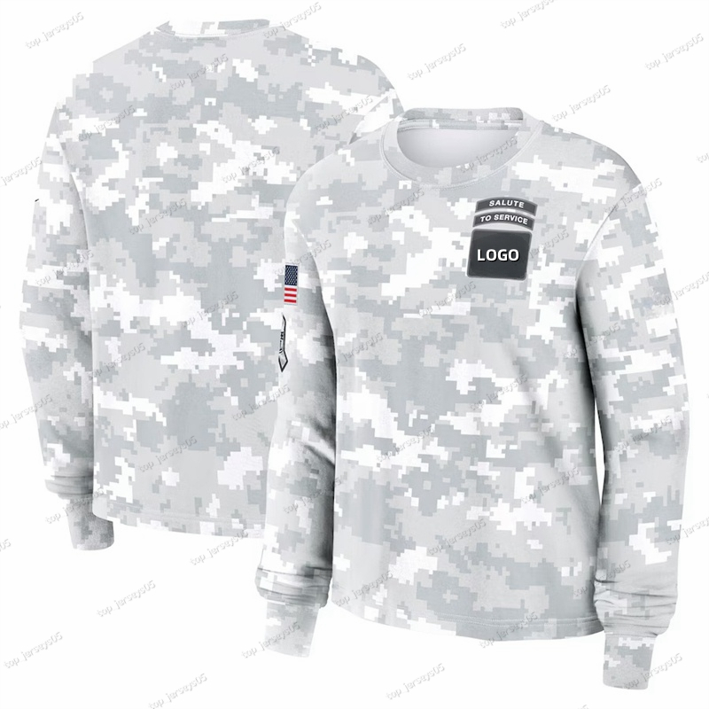 Football Shirts 2024 Arctic Camo Salute To Service Club Fleece Pullover Splicing Long Sleeve T-Shirt Men Women Youth