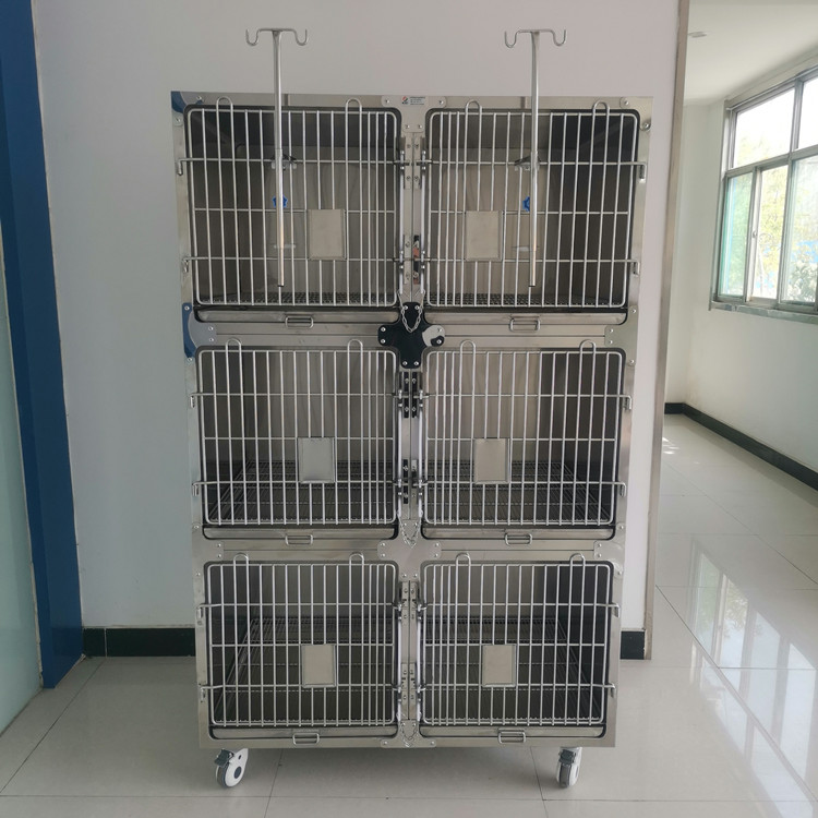 Professional Stainless Steel Veterinary Equipment Modular Breeding Animal Pet Cage With Solid Walls Dog Cage