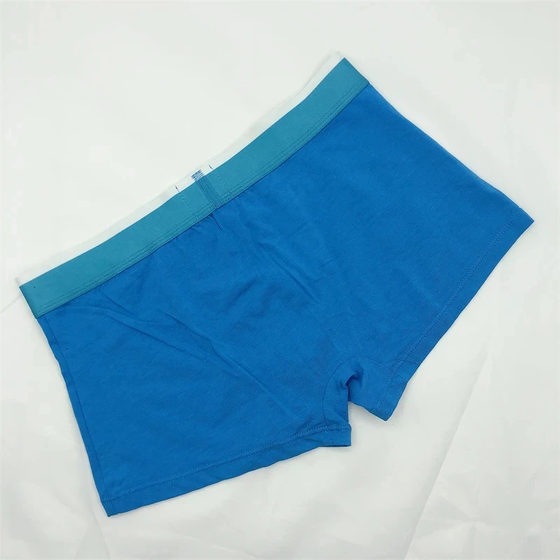 5 pieces/batch Fashion Green Belt Mens Boxing Shorts Solid Color Mens Underwear Breathable Cotton Mens 3D Bag Boxing 241126