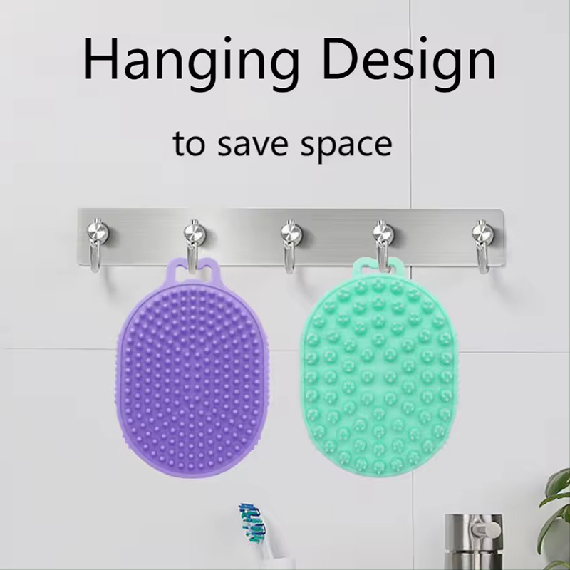 Double-sided Silicone Pet Bath Comb Brush Soothing Massage Rubber Comb Handle Dog Bath Brush for Long Short Haired Dogs and Cats