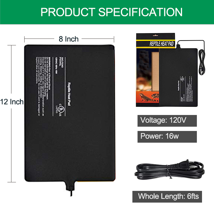 Factory Price Accessories Terrarium Warm Heated Pet Mat Upgraded Heat Safe Reptile Heating Pad For Small Animal