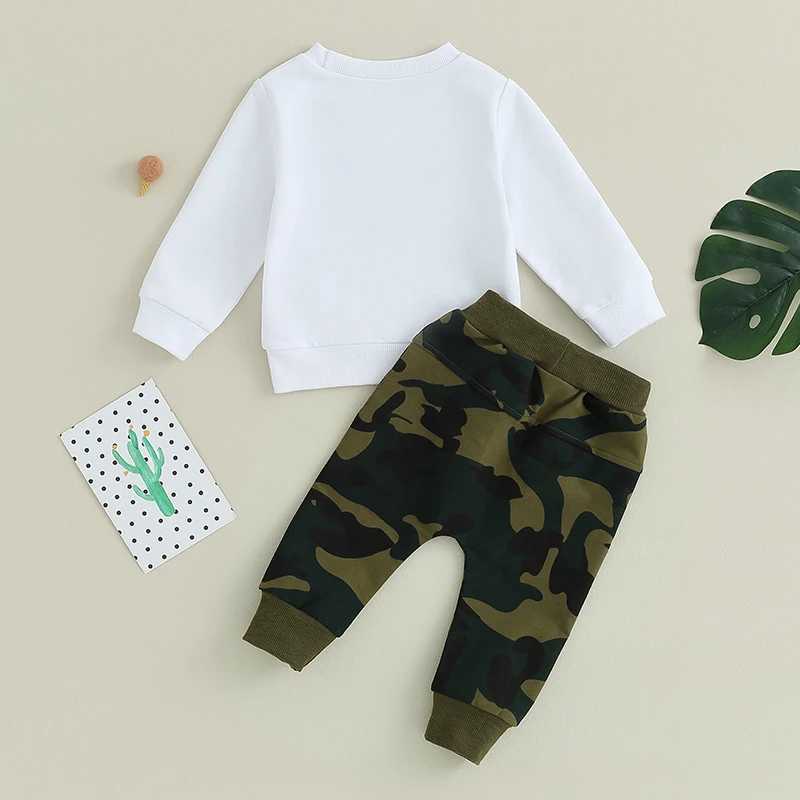 Clothing Sets Toddler Boy Winter Outfits Warm Fleece Hoodie Jogger Pants Set Camouflage Letter Print Tracksuit Kids Clothing H241126