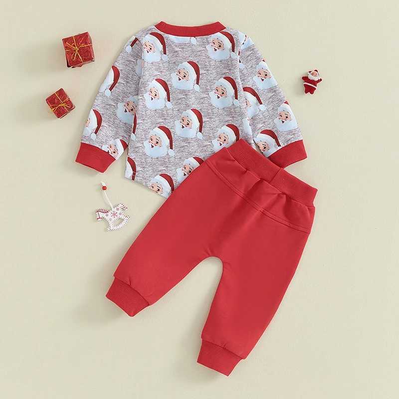 Clothing Sets Baby Girl 2Pcs Christmas Clothes Set Reindeer Print Long Sleeve Crewneck Sweatshirt Tops Pants Winter Outfits for Infants H241126