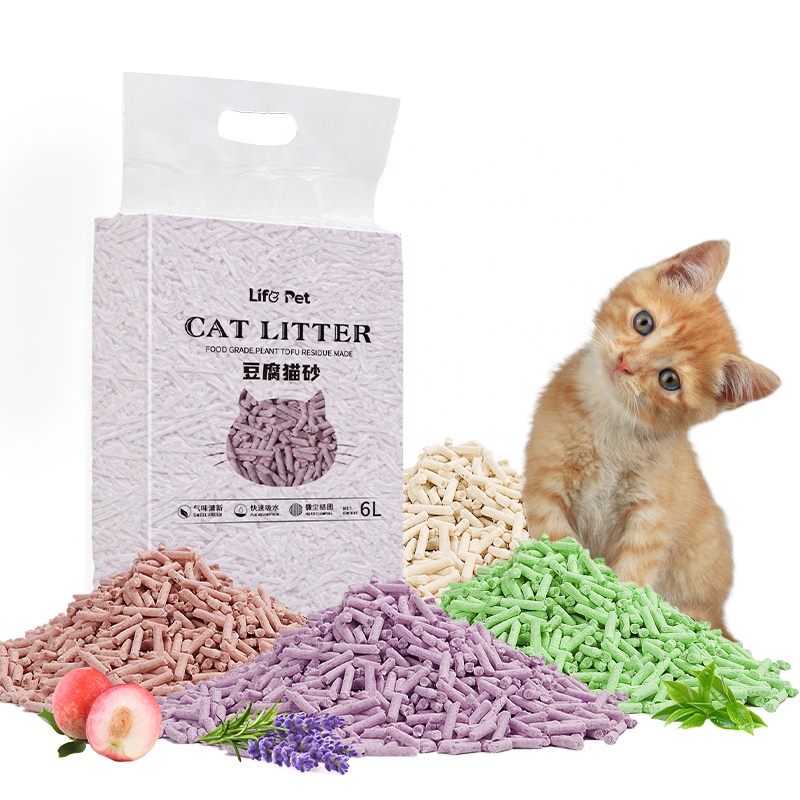 Flushable Natural Tofu Clumping Cat Litter Private Label Organic Cat Litter Tofu Carbon 1.5mm Bulk