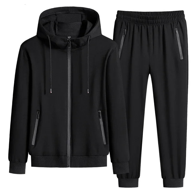 Spring and Autumn Clothing Hoodie Mens 2-piece Sports ShirtSports Pants 8XL Plus Size Mens Sports Shirt Set 241126