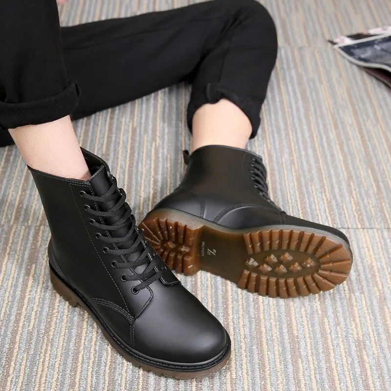 Comemore Womens Autumn Ankle Waterproof Boots Waterproof Girls Rain Boots Womens Shoes Plastic Galohes Gumbots Rain Boots 241126