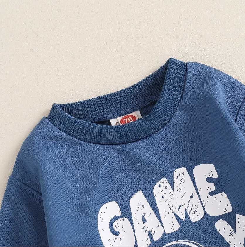 Clothing Sets Baby Boys Fall Outfit Sets Long Sleeve Letter Print Sweatshirt Tops Solid Color Pants Sets Casual Boys Autumn Clothing Set H241126