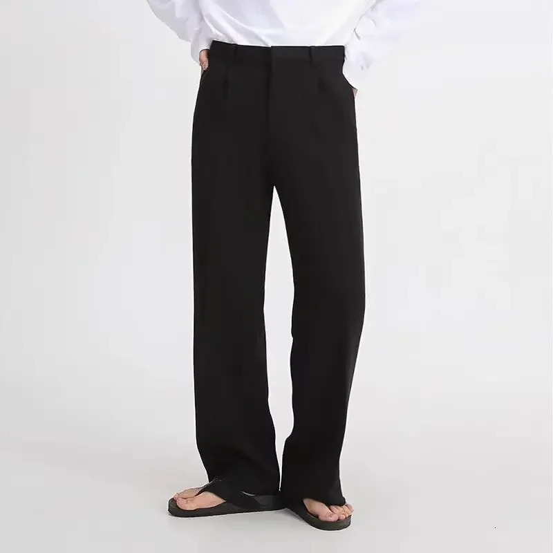 Spring Autumn Loosefit Straightleg Wideleg Long Pants Mens Trendy Casual Suit Hong Kong Style Versatile Smart 241126wtt