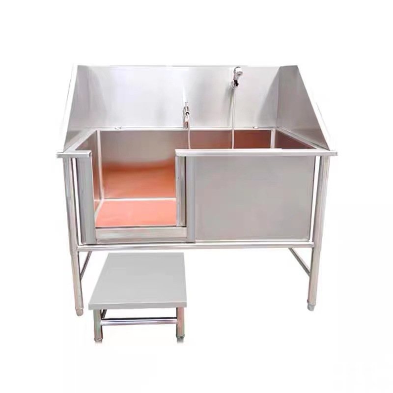 Leshypet Big-Volume-Stainless-Steel-Professional Pet Bathing Tub with Lifting Door pet dog bathtub stand pet spa