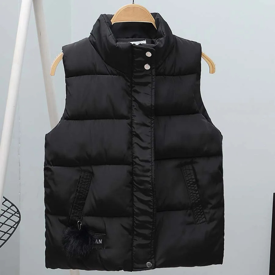 fashion womens winter vest collarless short sleeved jacket womens jacket womens coat autumn womens clothing 241126