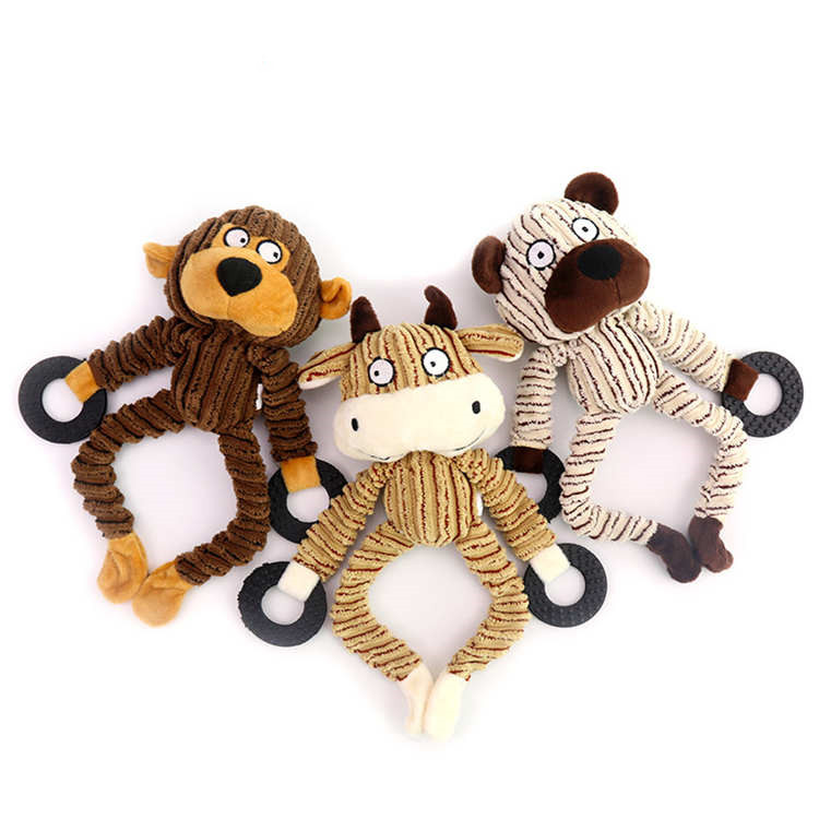 Wholesale Hot-sellig Pet Animal Plush Stuffed Squeaky Toy for Dogs and Cats Teeth Cleaning Claw Grinding Interactive New Pet Toy