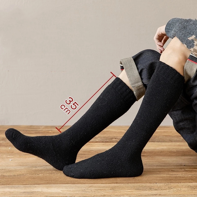 5 pairs/winter wool mens knee socks super thick super soft Merino wool comfortable socks wool ring compression snow socks 241126