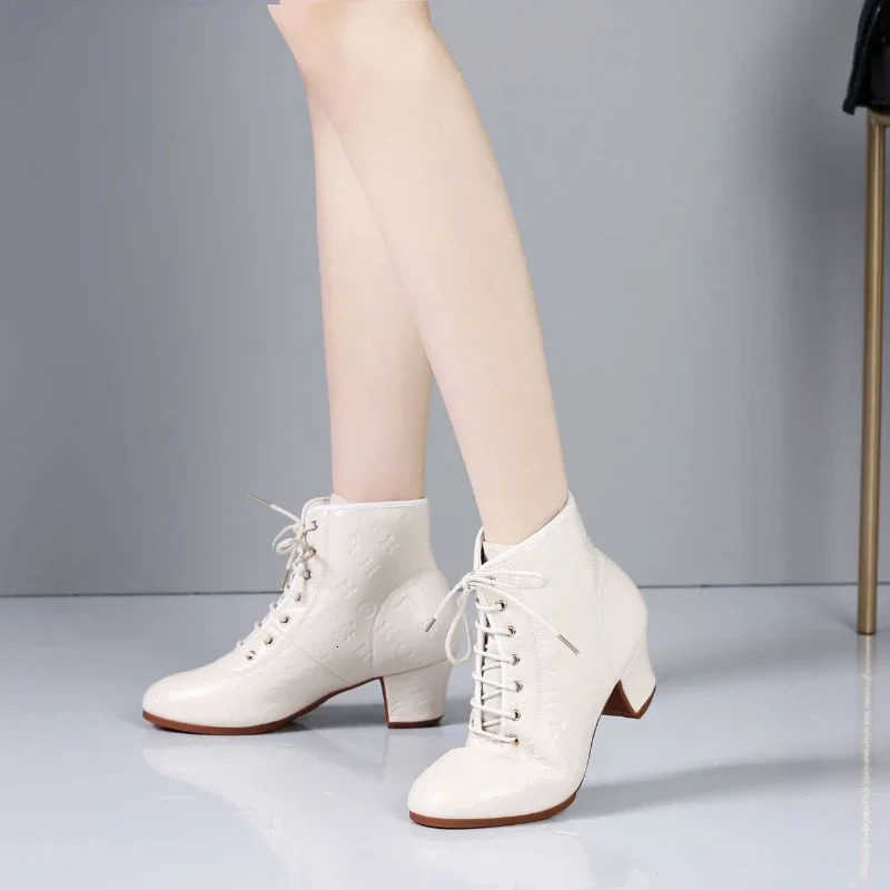 Cowboy dance boots womens jazz dance shoes high-quality soft high heels womens ballroom modern shoes womens dance shoes 3/5CM 241126