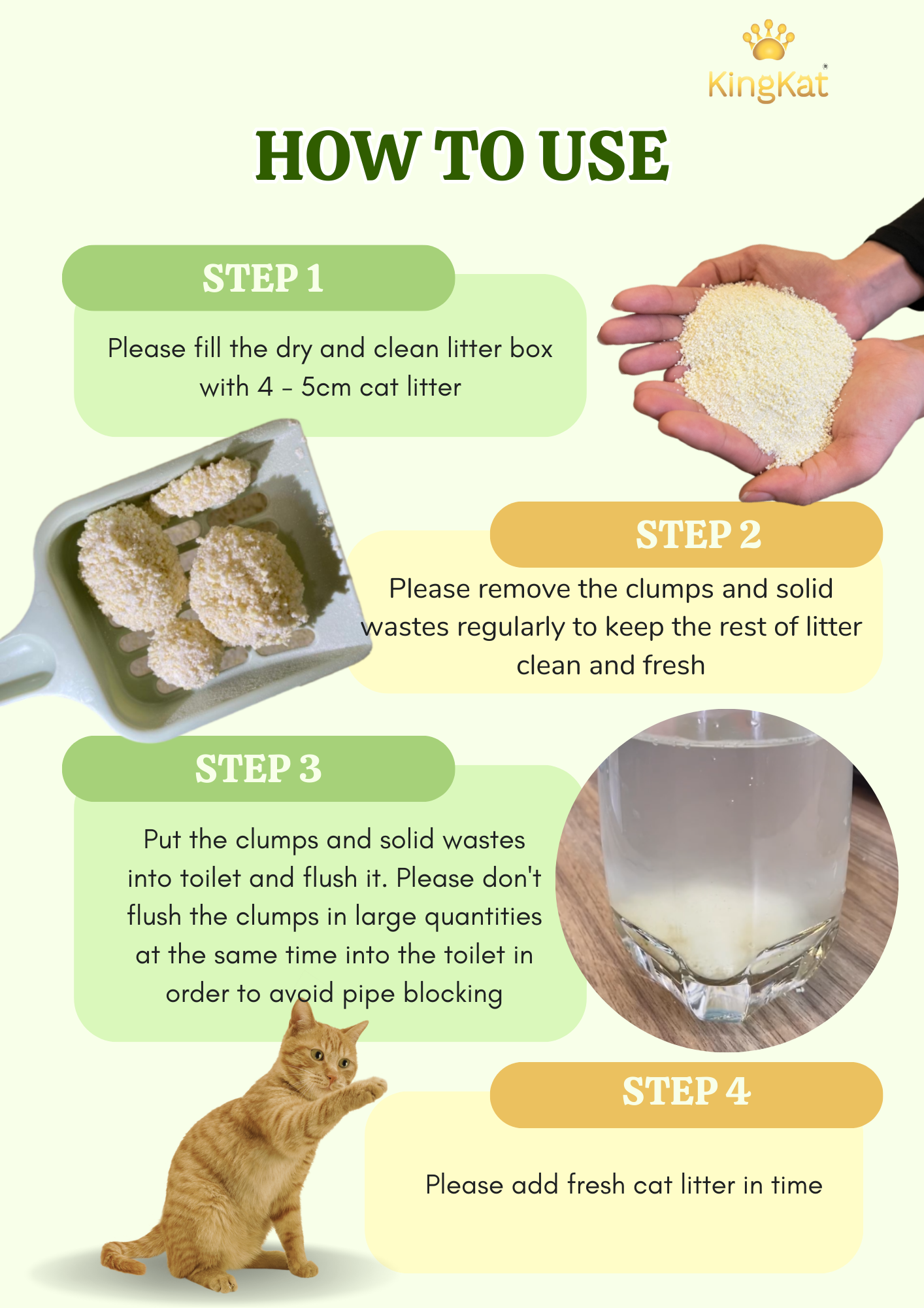 King Kat 100% Corn Cat Litter from Vietnam Eco-Friendly and Safe for Cats-Economical Option from ABIMEX GROUP
