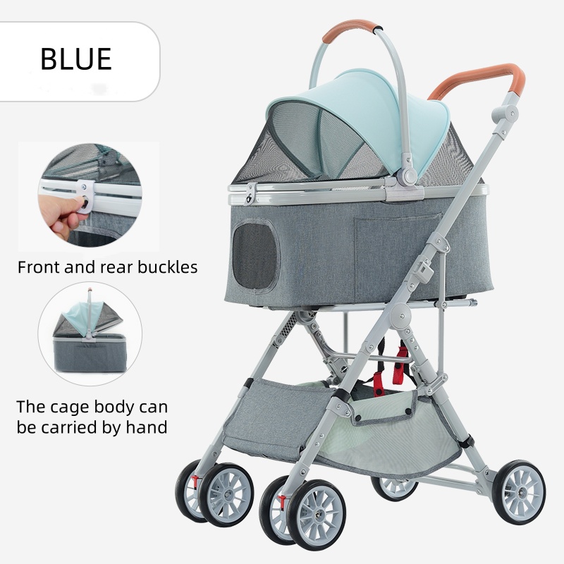 2024 new 2in1 pet trolley carrier with Detachable wheels Lightweight Folding pet stroller Outdoor Travel pet carrier bag