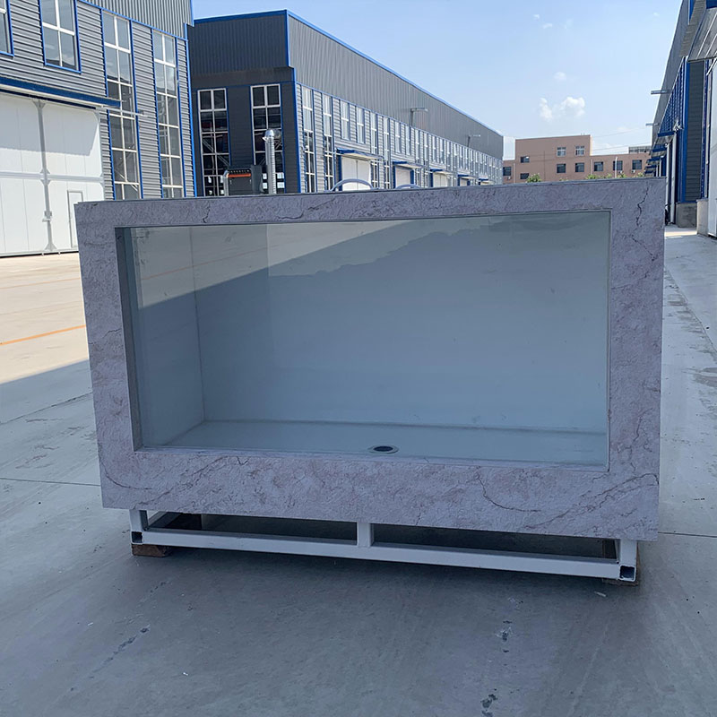 Low price cheap extra large fiberglass portable viewing glass window modern beautiful aquarium koi fish tank