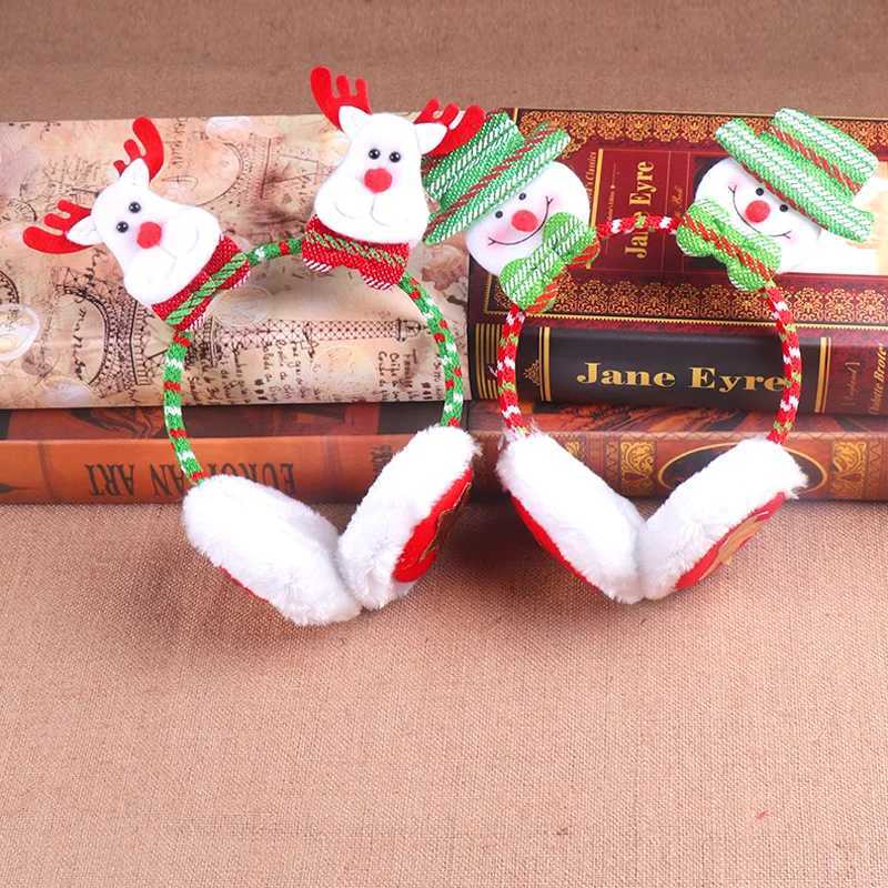 Christmas Warmer Earmuffs Santa Claus Elk Snowman Bear Decor Haiands Adjustable Earmuffs Headband New Year Heaear GiftsXJ241126