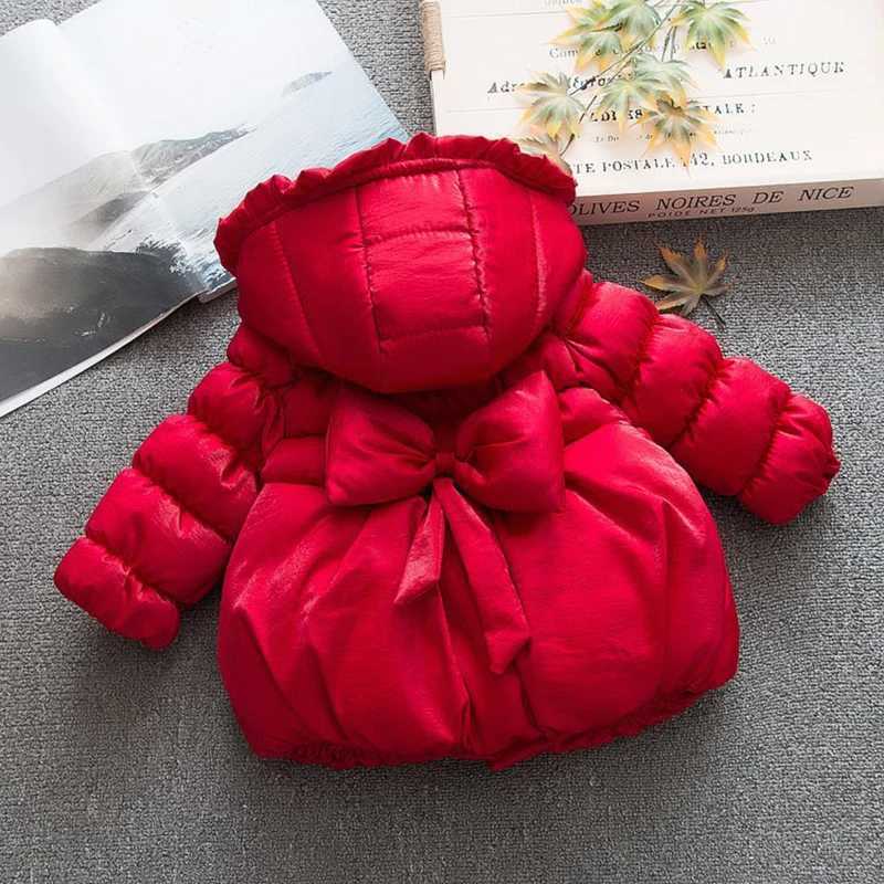 Down Coat 0-4 Years Baby Girls Jacket Christmas Little Princess Coats For Girls Winter Warm Hooded Outwear Children Clothing Birthday Gift H241123