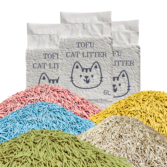 factory 6l 2.5kg 1.5mm 2.0mm cai litter sand for tofu cat litter Cat Tofu Litter