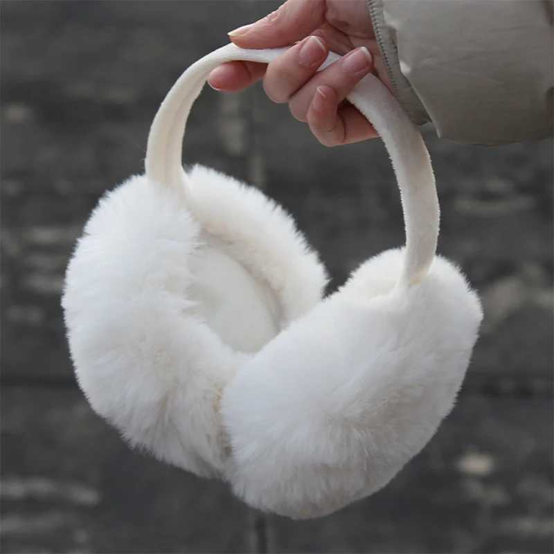 New Autumn Winter Soft Earmuffs Women Men Ear Keep Warmer Plush Solid Color Adjustable Foldable Ear Protection Muffs EarflXJ241126