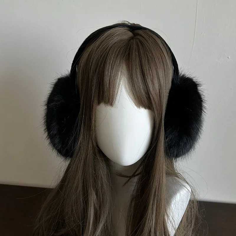 Y2k Leopard Faux Fur Earmuffs Folded Winter Warm Thickened Anti-freeze Women Janese Ear Protection Cycling Eaags AccoriesXJ241126
