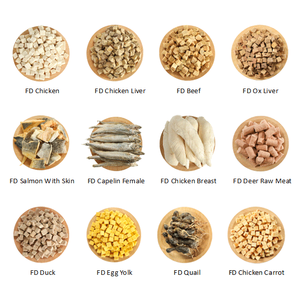 wholesale Peto manufacture for pet food Bulk raw Freeze Dried quail egg yolk OEM Pet cats snacks dog Treats