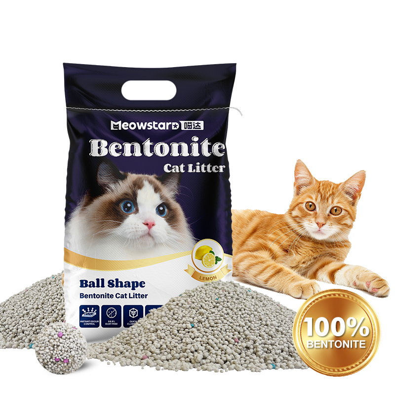 Factory Supply Ball Shaped Bentonite cat litter Arena Para Gatos clumping bentonite cat litter