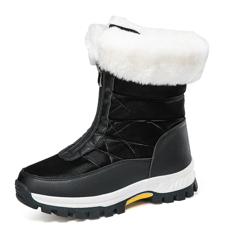 Winter womens snow boots anti slip outdoor waterproof womens warm boots Botas zipper womens cotton boots Plus size 42 241126