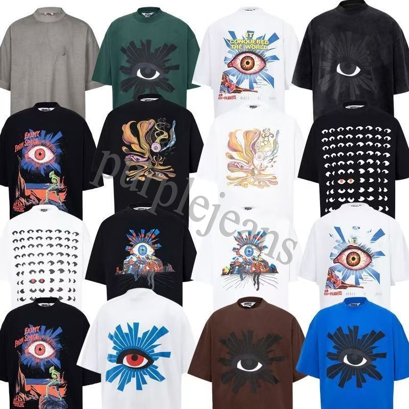 Oversize Puff Print Tshirt House Of Errors Eye Tee Men Women T-shirt High Street Vintage Black Short Sleeve Cotton Tops