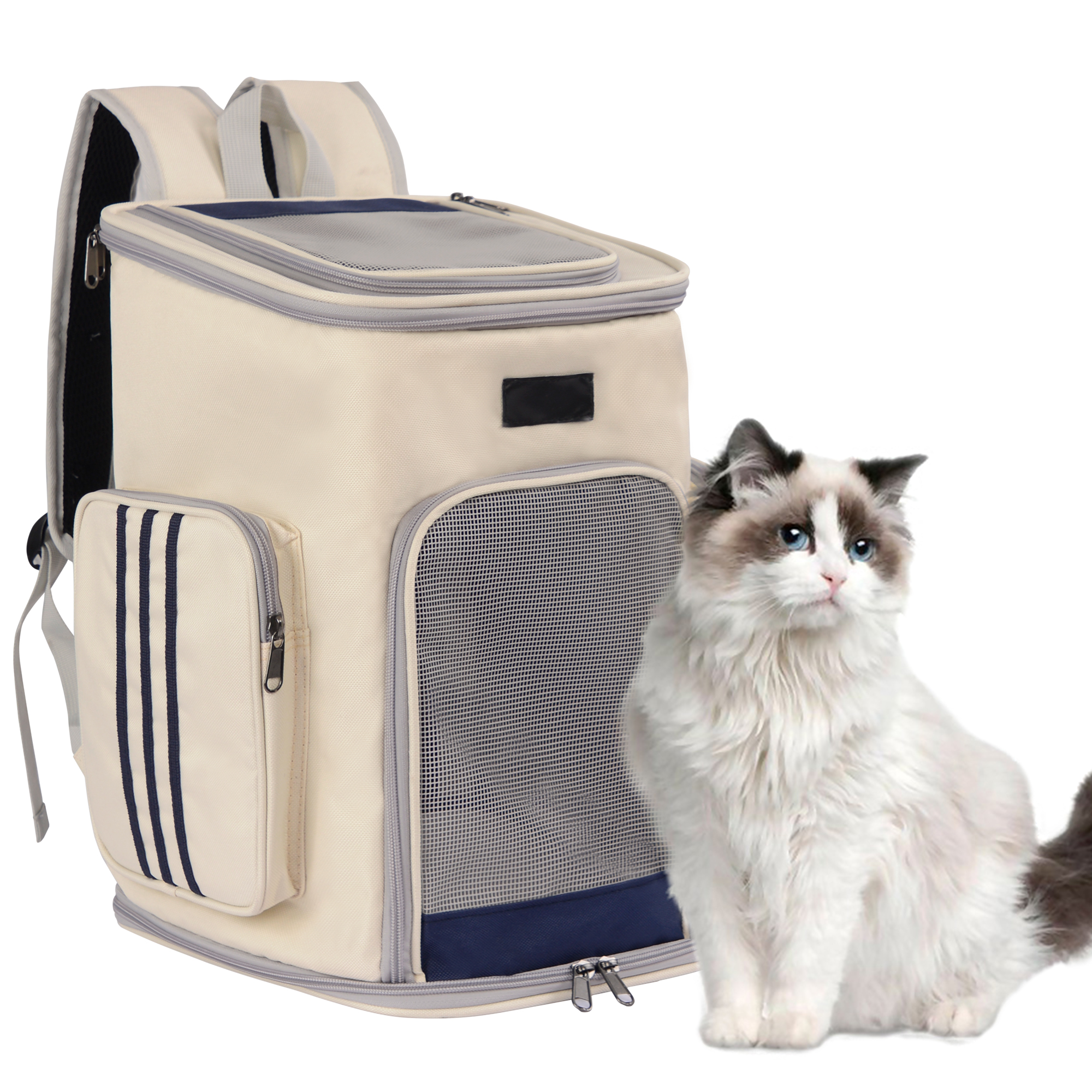 Foldable Pet Carrier Backpack for Small Dogs Puppy Cats, for Traveling Hiking Outdoors