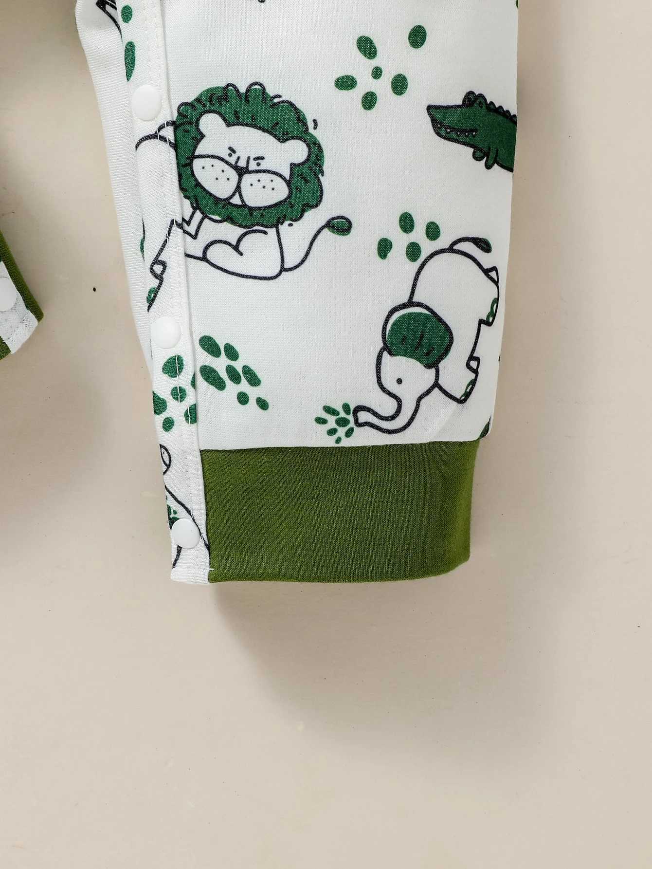Clothing Sets Baby Boys All Seasons Hooded Cartoon Animal Cute Jumpsuit Newborn Fashion Daily Wear H241126