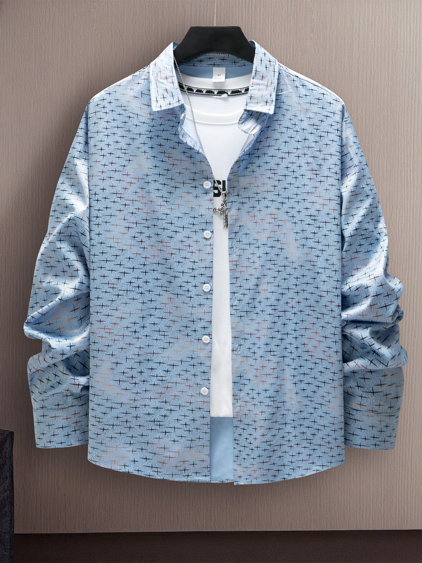 Mens fashion star blouse hot gold printed casual long sleeved shirt Chemises hommes Man Shirts causal designer shirt for men plus size high quality to