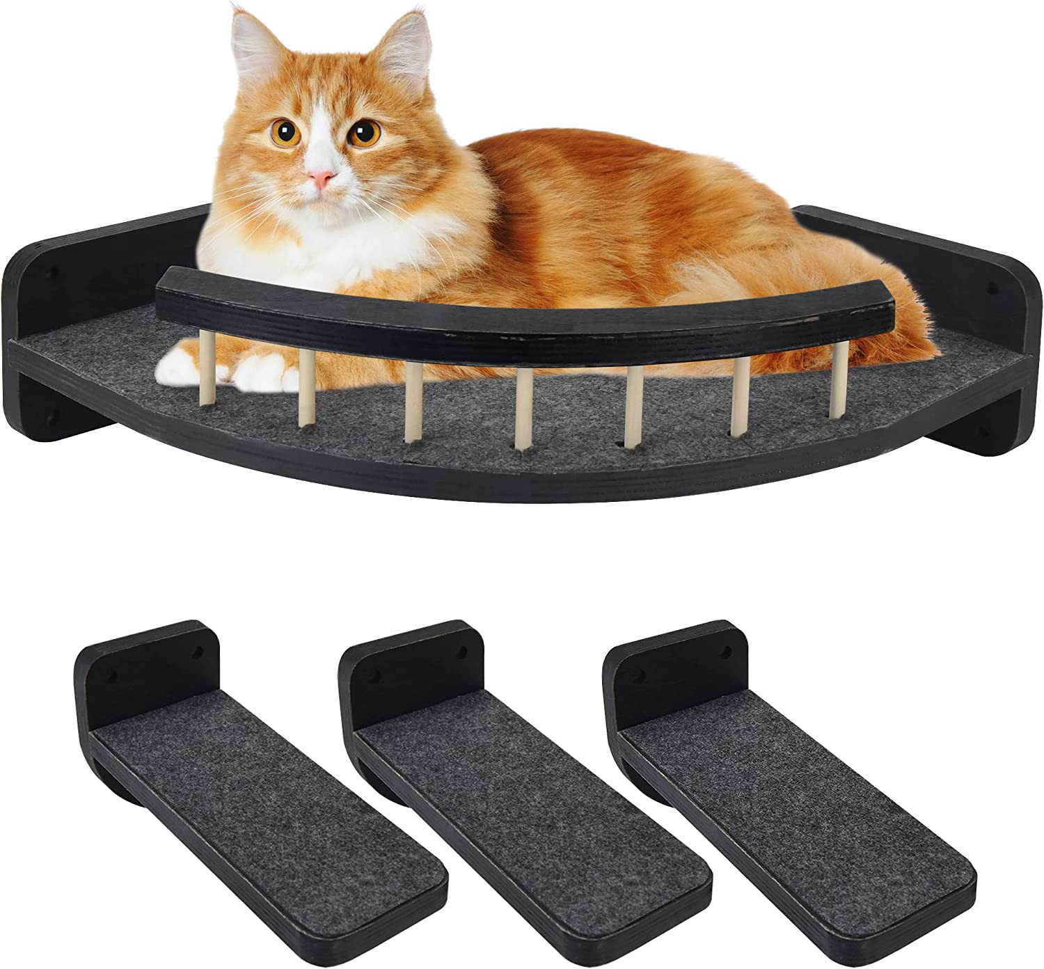 Cat hammock ledges wooden walls for cats to perch on