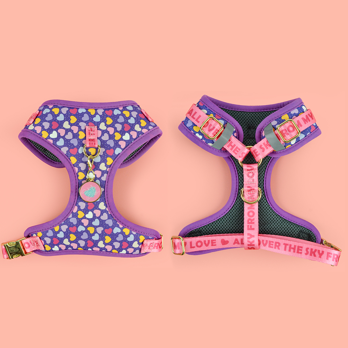MIDEPET Hot Sale Luxury Designer Color Blooming Series OEM&ODM Accept Pet Dog Harness With ID Tag Free Give For Large Dog