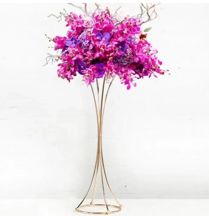 Vases Gold Flower Stand Metal T Road Lead Wedding Centerpiece Flowers Rack For Event Party Decoration