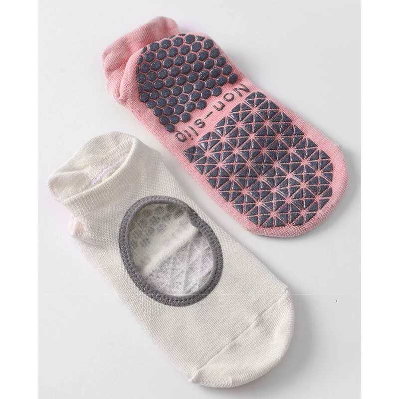 Pilates Women Socks Yoga Non-slip Silicone Grip Low-ank SockXJ241125