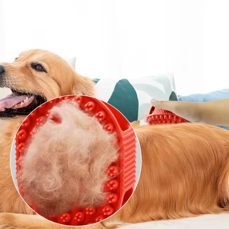 Soft Silicone Dog Grooming Brush Pet Bath Massage Brush Shedding Hair Brush For Cats and Dogs with Short or Long Hair