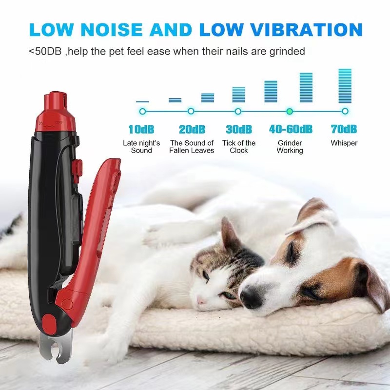 2 In 1 Factory Direct Sale Electric Pet Nail Grinder Dog Nail Scissors Rechargeable Pet Trimmer Electric Pet Grinder On Sale