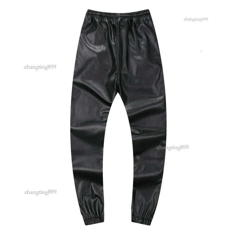 Autumn Winter Men Hiphop Dance Pants PU Leather Joggers Black Red Silver Mens Joggers Casual Sweatpants Hip Hop Sweat Pants Size 30-42