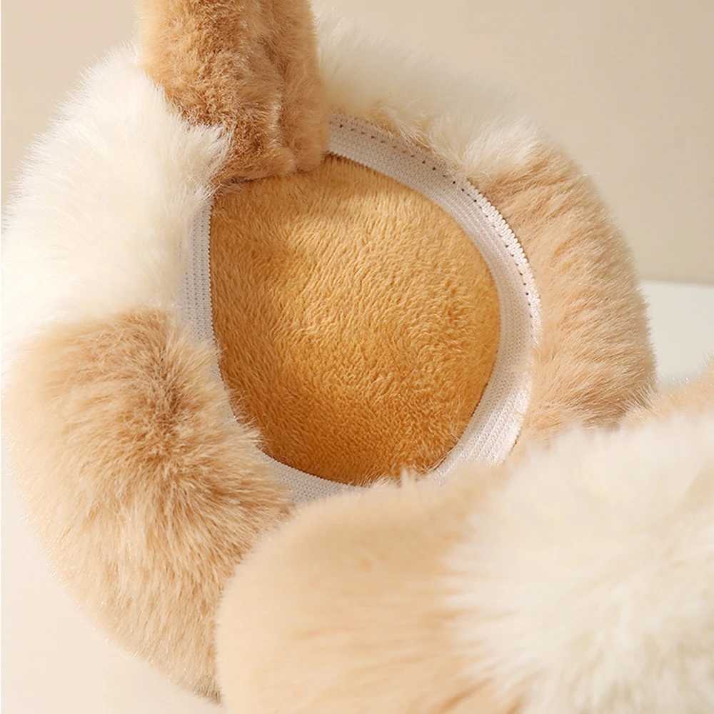 Simple Plush Earmuffs High Elasticity Ear Cover Cute Heart sequin Cat Ears Earfls Winter Outdoor Cold Protection Ear WarmerXJ241126