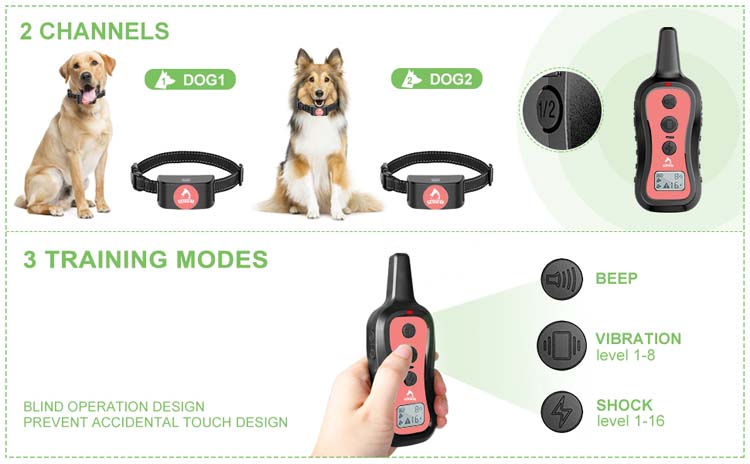Hot Sale Dog Shock Pet Electric Training Collar With Remote Control Waterproof Anti Bark Shock Dog Collars For Dog