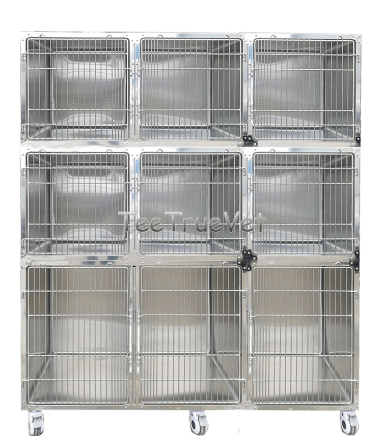 9 door&more multi- unit cage high-quality stainless steel cage full round corner dog cage for vet Type B