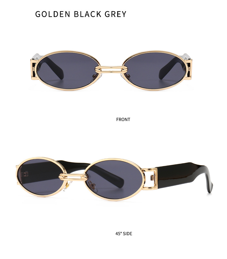 Fashion women's round frame full frame glasses personalised metal frame decorative glasses suitable for travelling and taking photos
