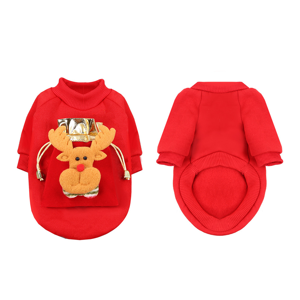 Plush Christmas Pet Clothing Suitable For Dogs Cats Fancy Holiday Pet Clothes With Christmas Tree Deer Santa Clause Design