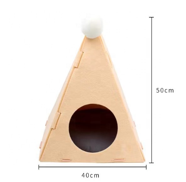 Removable Cat House triangle-shaped Felt Nest Mat Cat House Kennel Pet Supplies