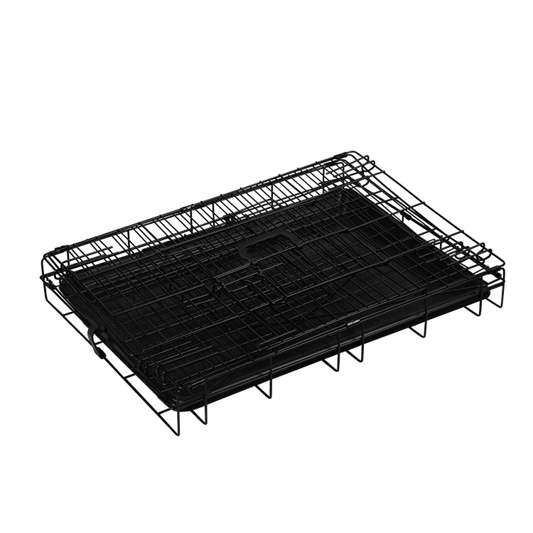 Folding metal 30"sloping car cage for dogs puppy crate training crate